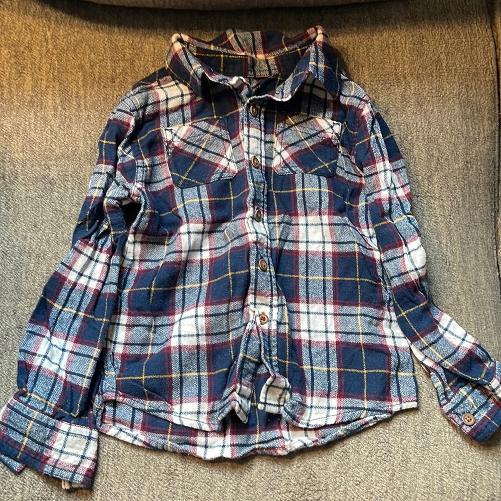 Boys Sonoma plaid button shirt size 4